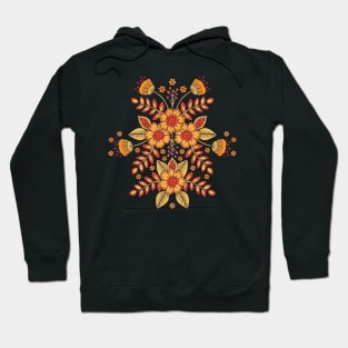 Vibrant Yellow and Orange Floral Hoodie